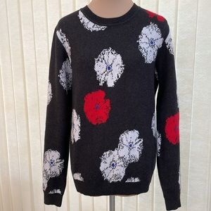 Saturdays NYC Kang Moon Flower Crew Neck Sweater Sz S